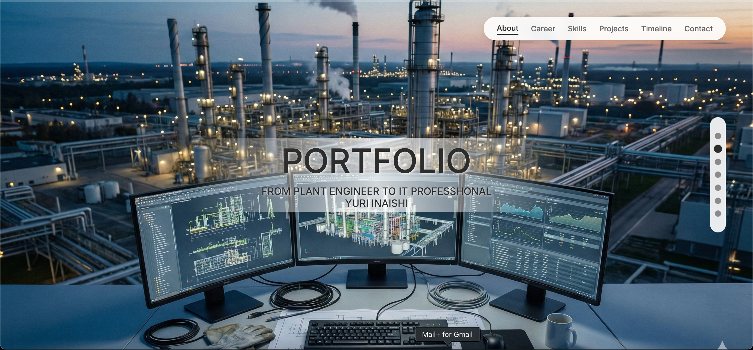 ポートフォリオサイトのスクリーンショット